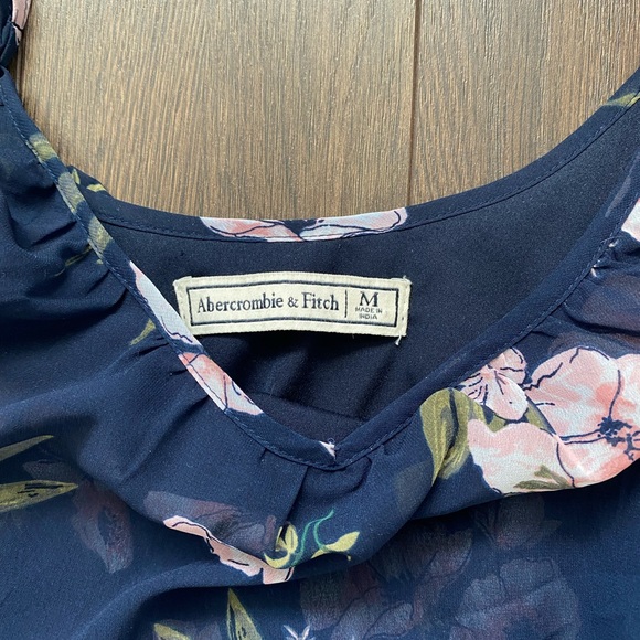 ABERCROMBIE AND FITCH “Fitch” Cold Shoulder Ruffle Maxi Dress Long - Picture 8 of 13